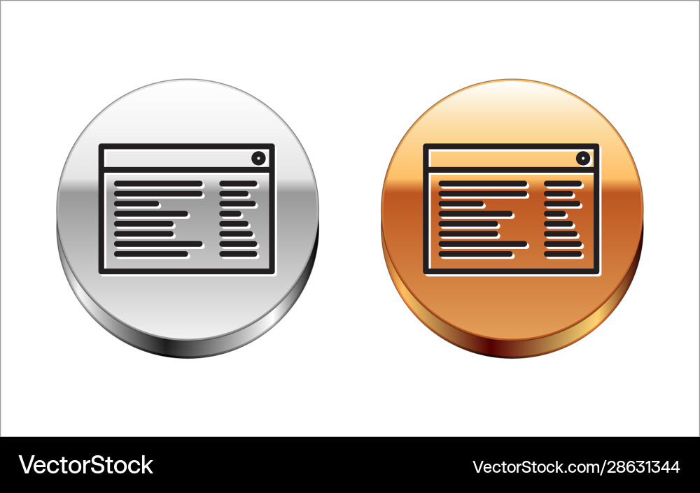 Black line software web developer programming Black line software web developer programming vector image