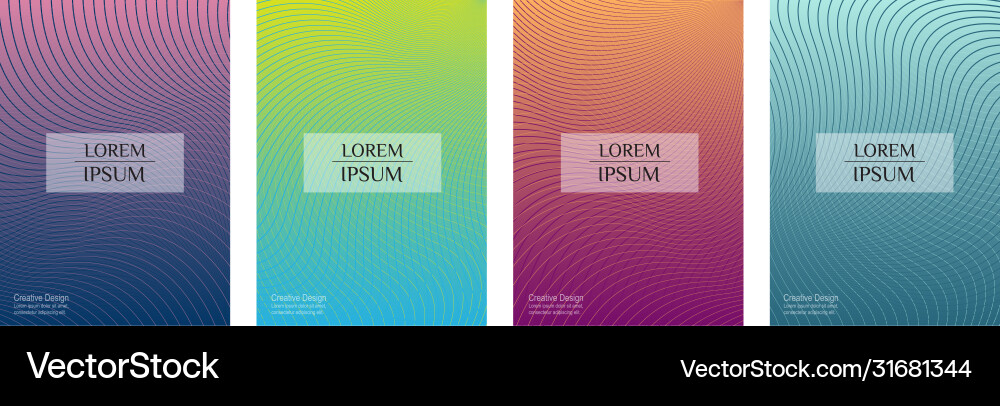 Colorful gradient minimal geometric line pattern vector image