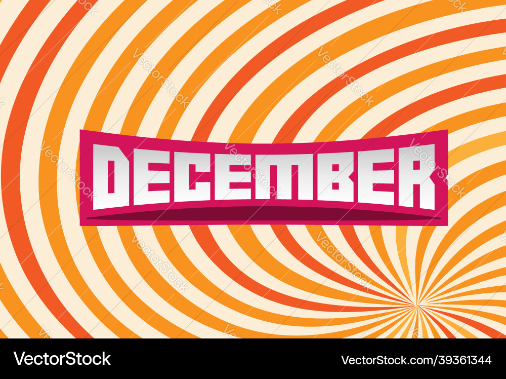 December text in abstract sunburst format pattern Vector Image