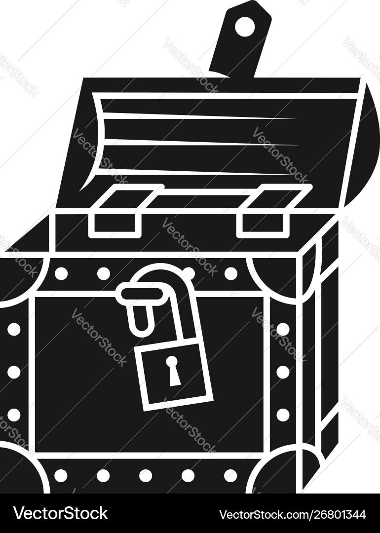 Empty dower chest icon simple style Empty dower chest icon simple style vector image