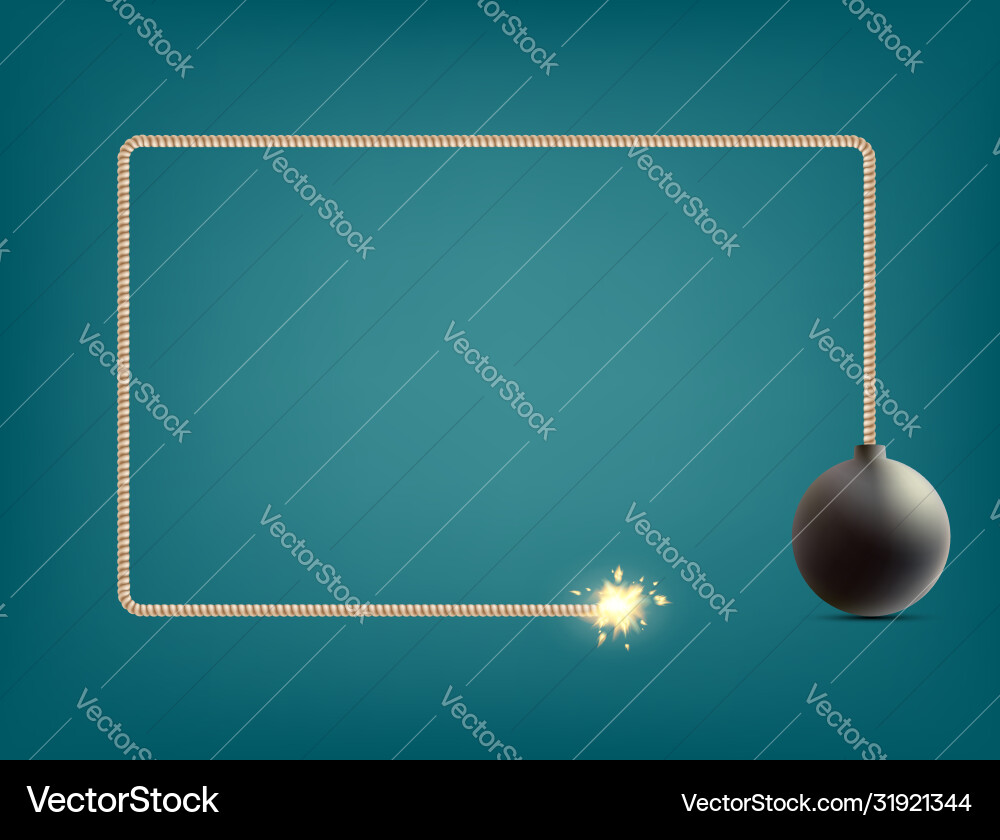 Explosive fuse with a round bomb vector image