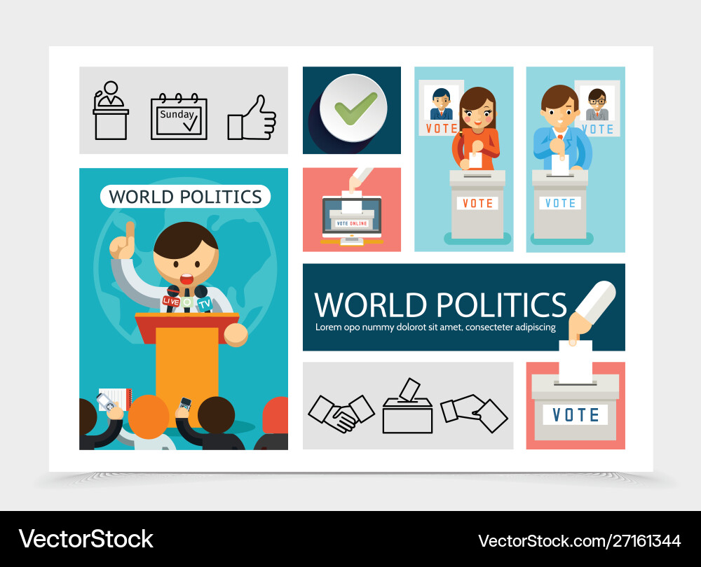 Flat voting elements composition vector image