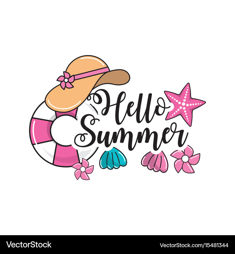 Float with hat and starfish shells vector image