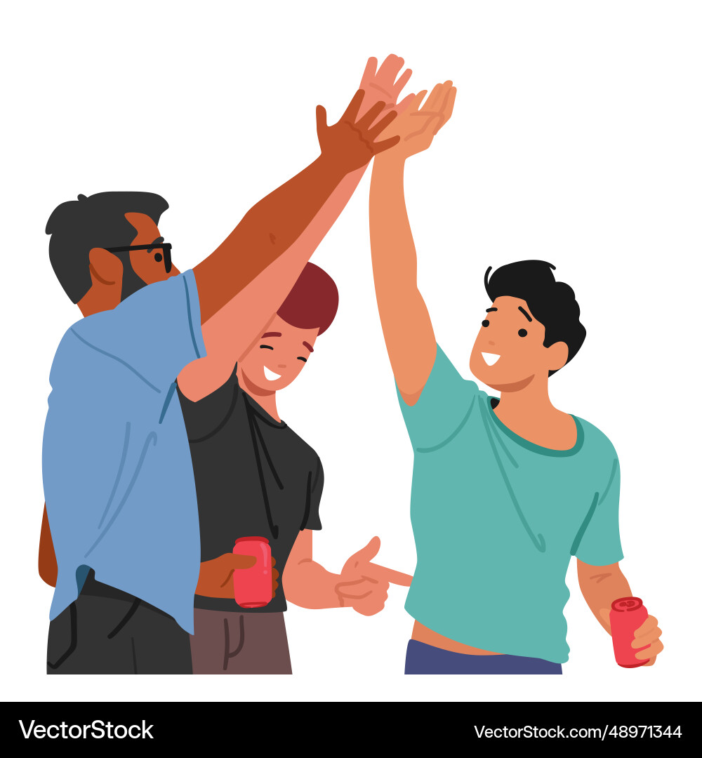 Friends beaming with camaraderie Royalty Free Vector Image