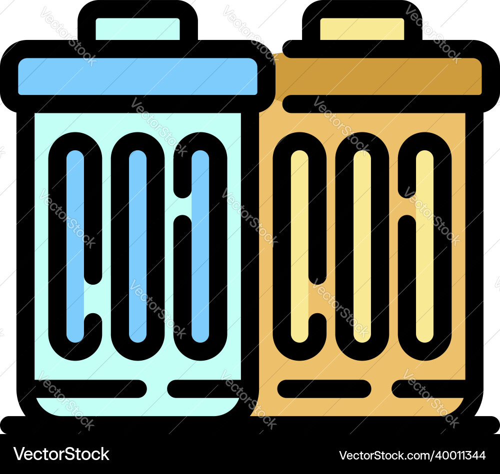 Garbage containers icon color outline Garbage containers icon color outline vector image