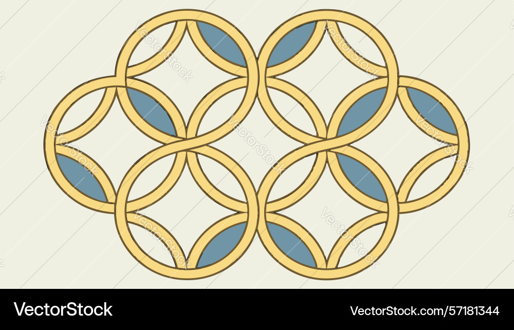 Geometric interlocking circles pattern design vector image