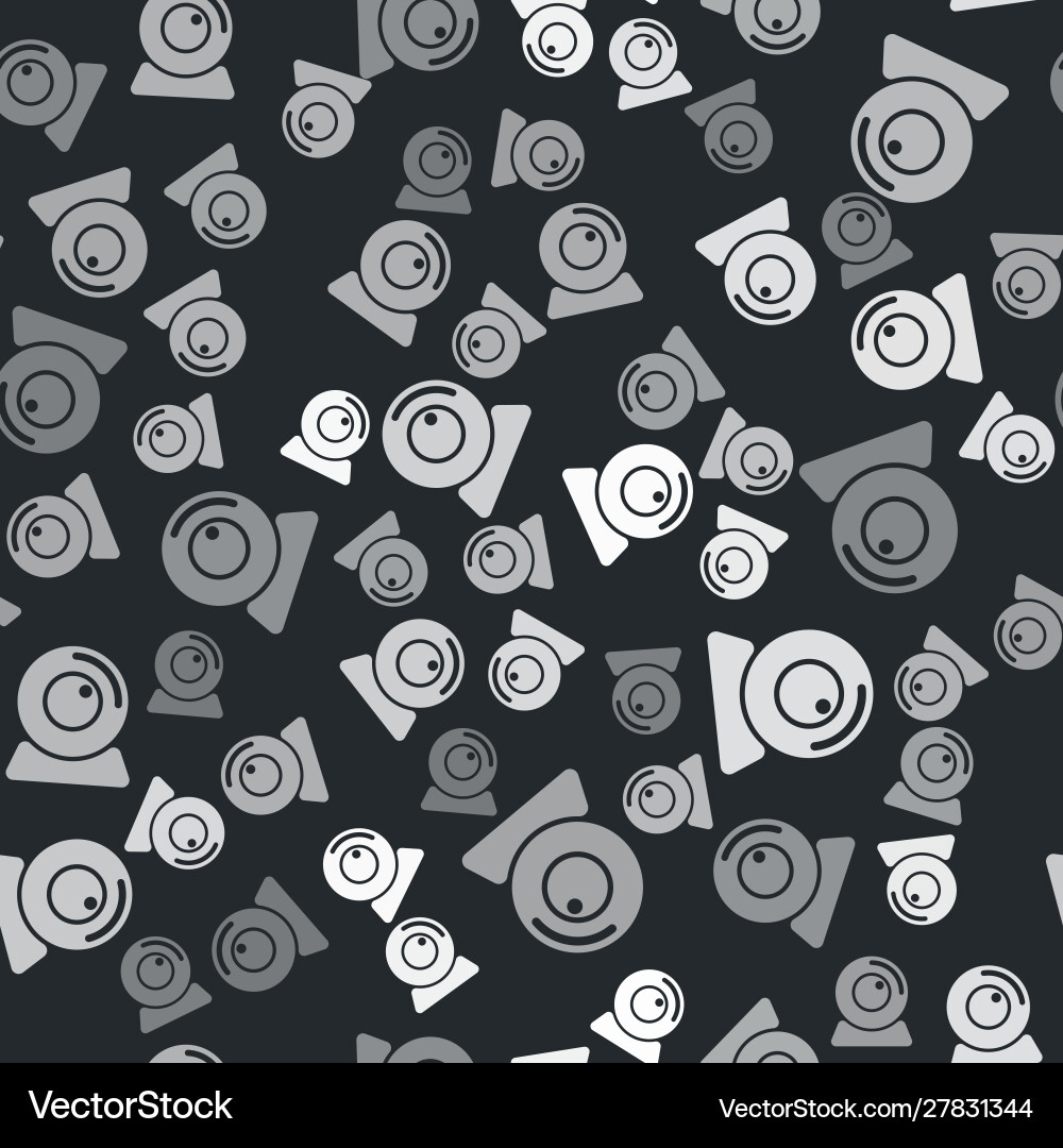 Grey web camera icon isolated seamless pattern Grey web camera icon isolated seamless pattern vector image