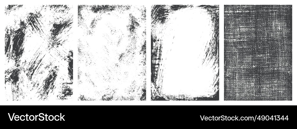 Grunge material set textures monochrome Vector Image
