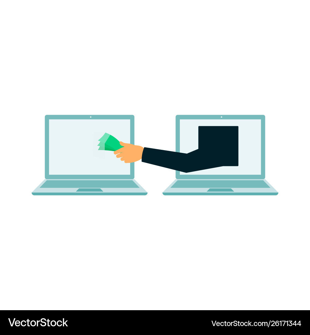 Hacker Stealing Data and Funds vector image