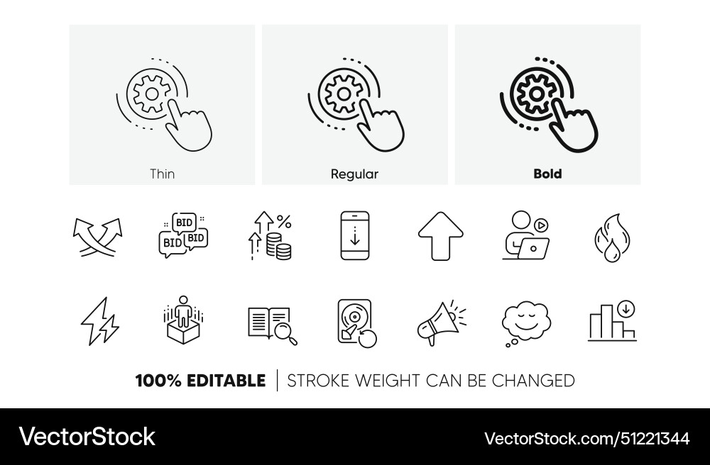 Inflation augmented reality and upload line icons Inflation augmented reality and upload line icons vector image