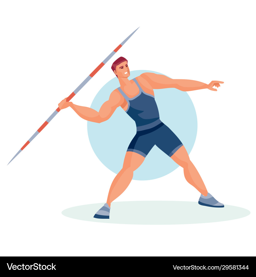 Man Throwing Javelin in Competition vector image