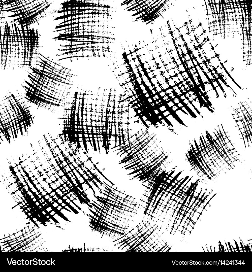 Monochrome stroke blocks seamless pattern vector image