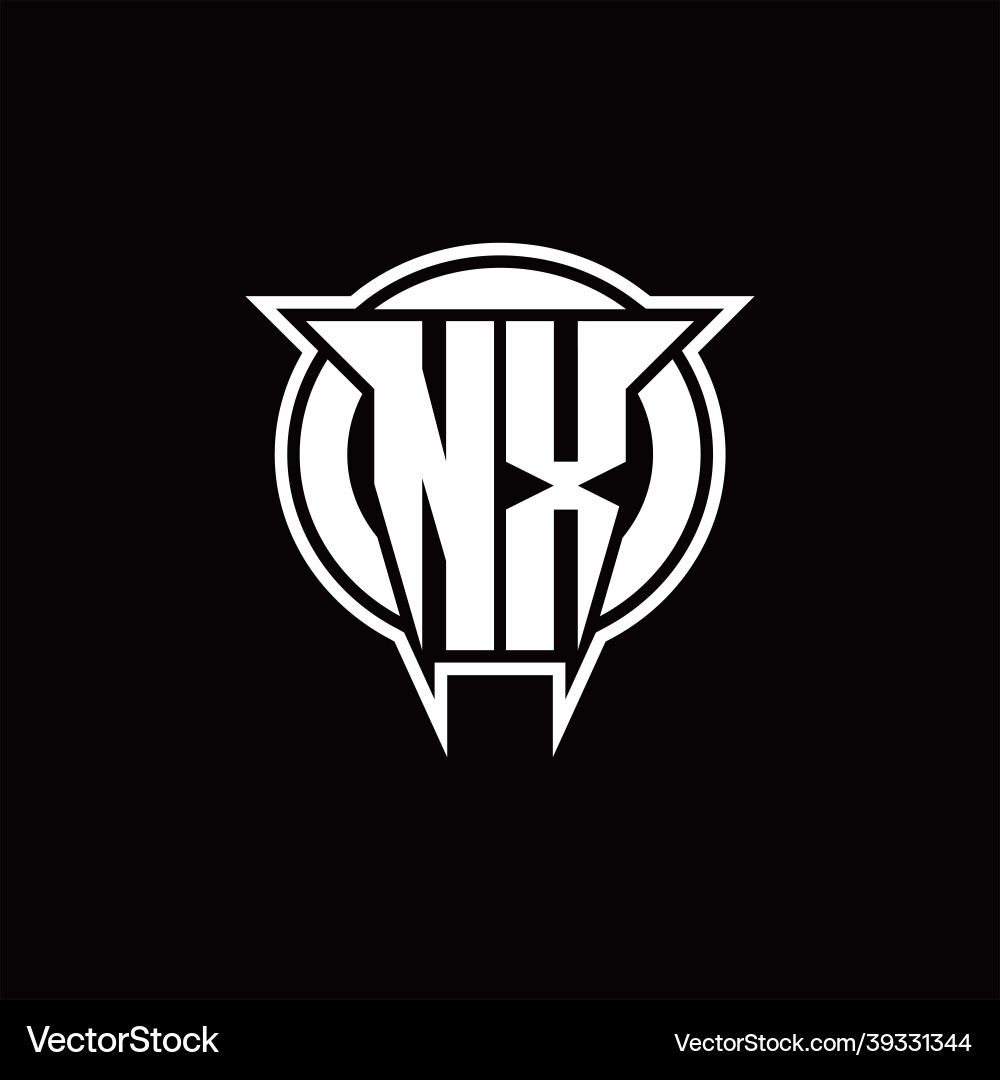 Nx logo monogram with circle rounded shape design vector image