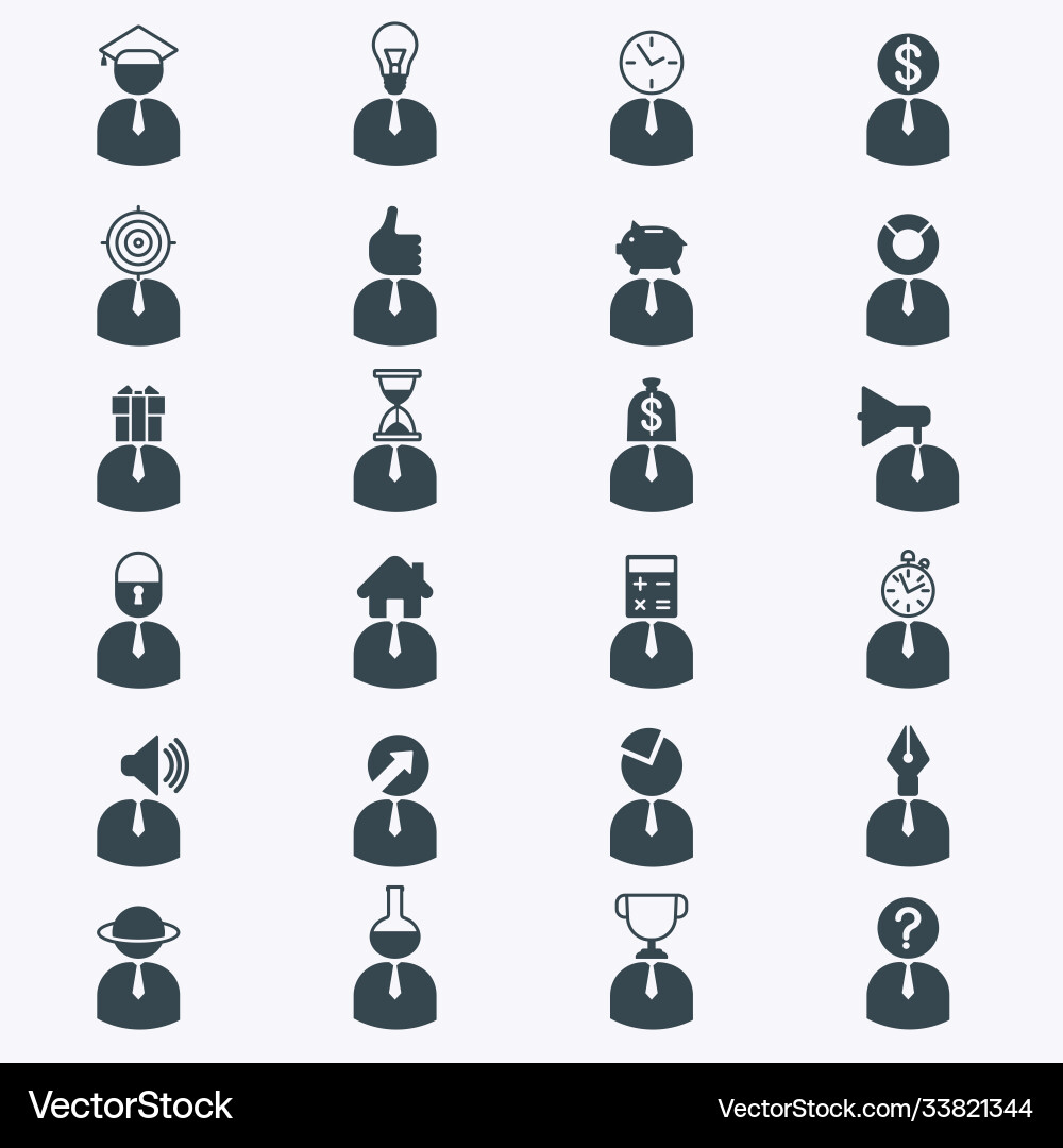 Object heads businessman with an instead Vector Image