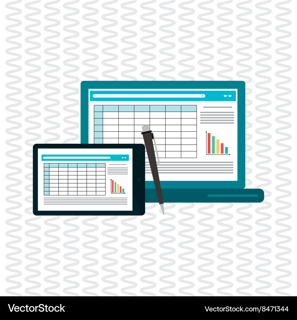 Responsive web and infographic vector image