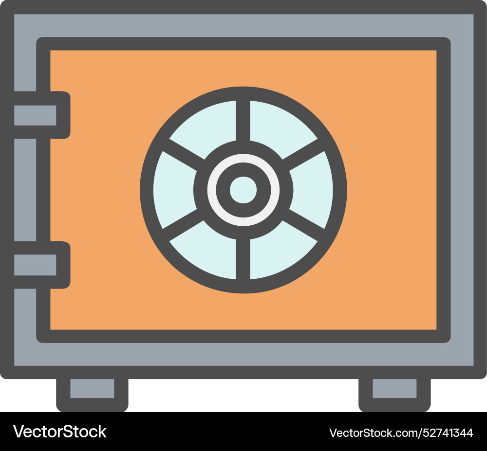 Safe box line filled icon design Vector Image