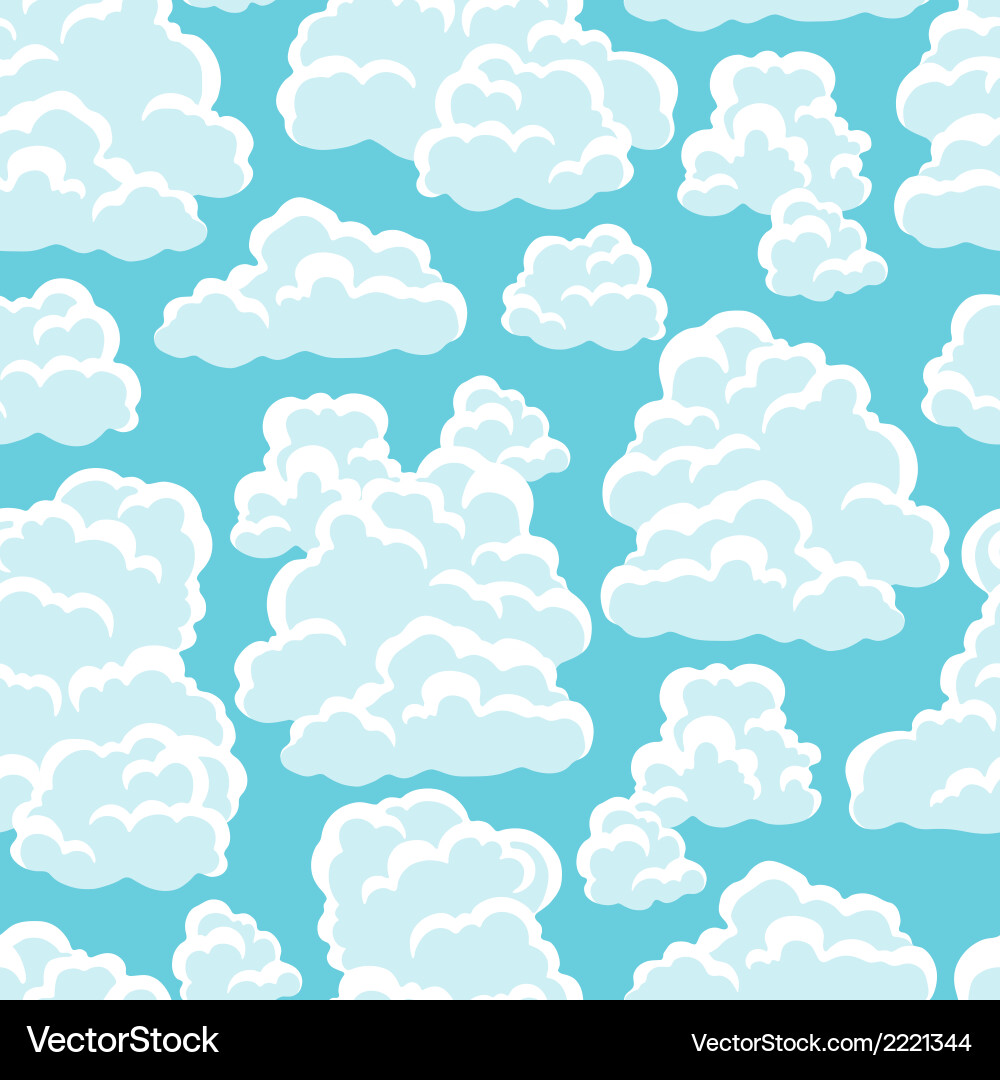 Seamless abstract pattern with sky and clouds vector image
