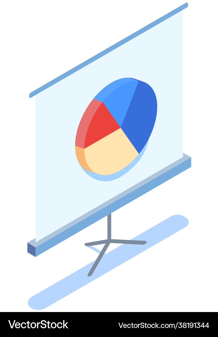 Sectorized pie chart on poster statistical graph vector image