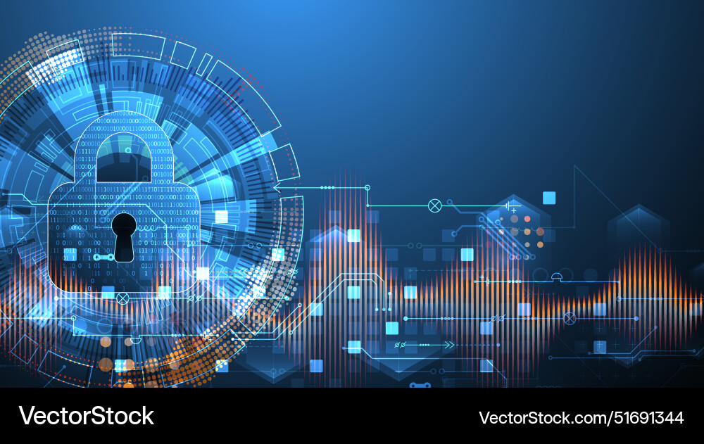 Secure digital background virtual confidential Vector Image