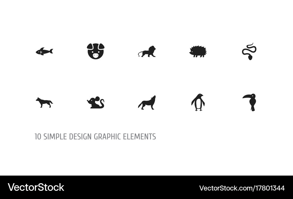 Set of 10 editable zoo icons includes symbols vector image