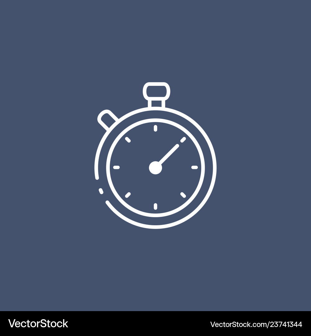 Simple line timer icon on dark background Simple line timer icon on dark background Vector Image