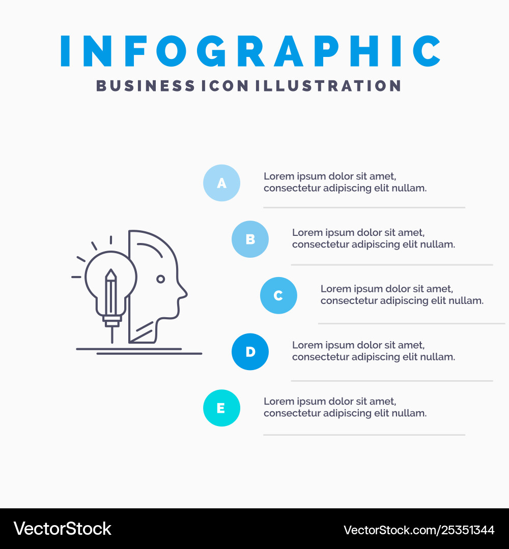 User mind making programming line icon with 5 User mind making programming line icon with 5 vector image