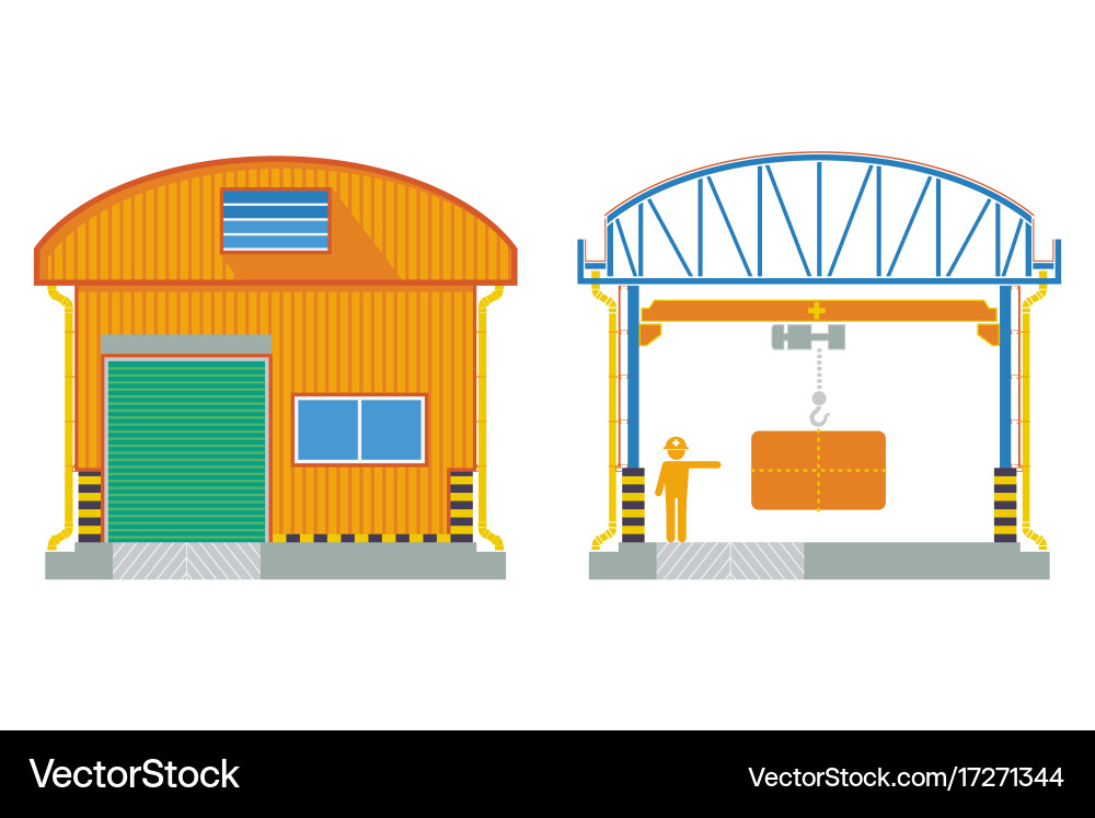 Warehouse Cross Section - Factory Building vector image