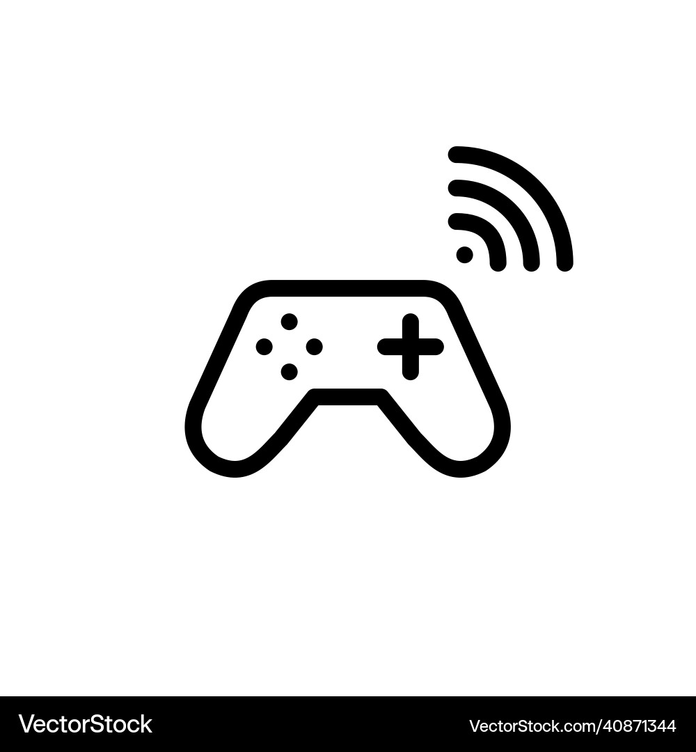 Wireless game controller minimal line art pixel Wireless game controller minimal line art pixel Vector Image