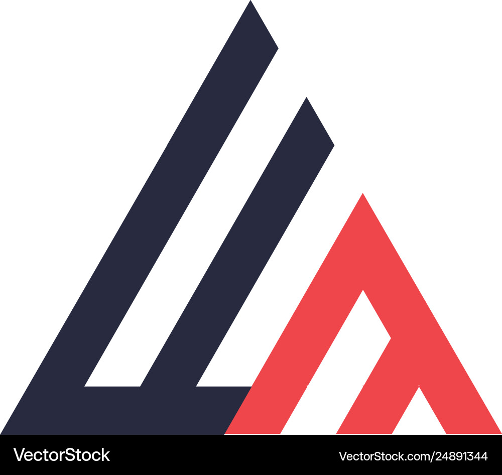 WM Initial Triangle Logo vector image