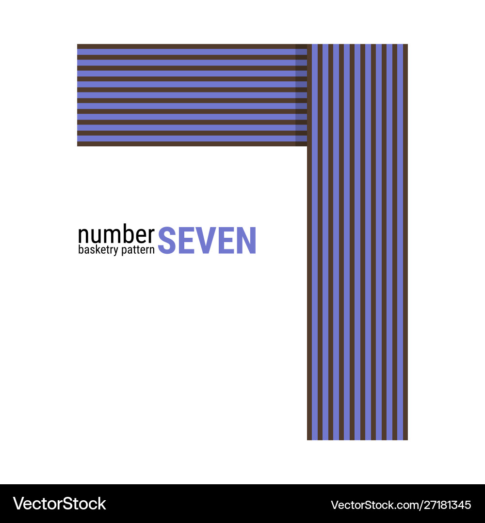 7 - unique number shape design basketry pattern vector image