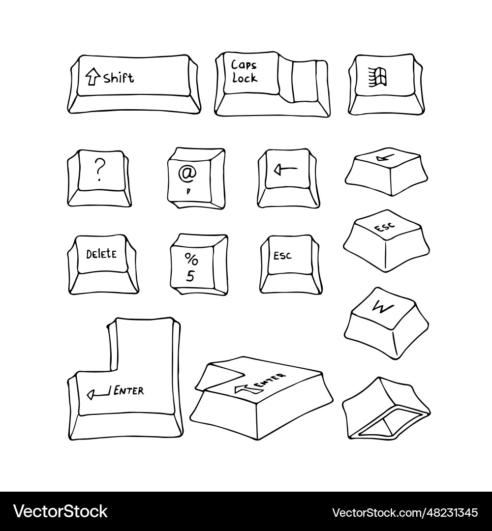 A set of keyboard buttons with symbols A set of keyboard buttons with symbols vector image