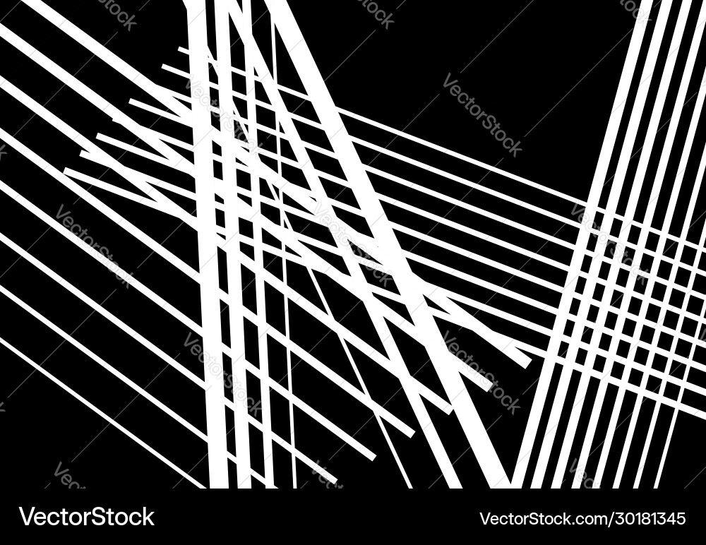 Abstract geometric art with random chaotic lines Vector Image