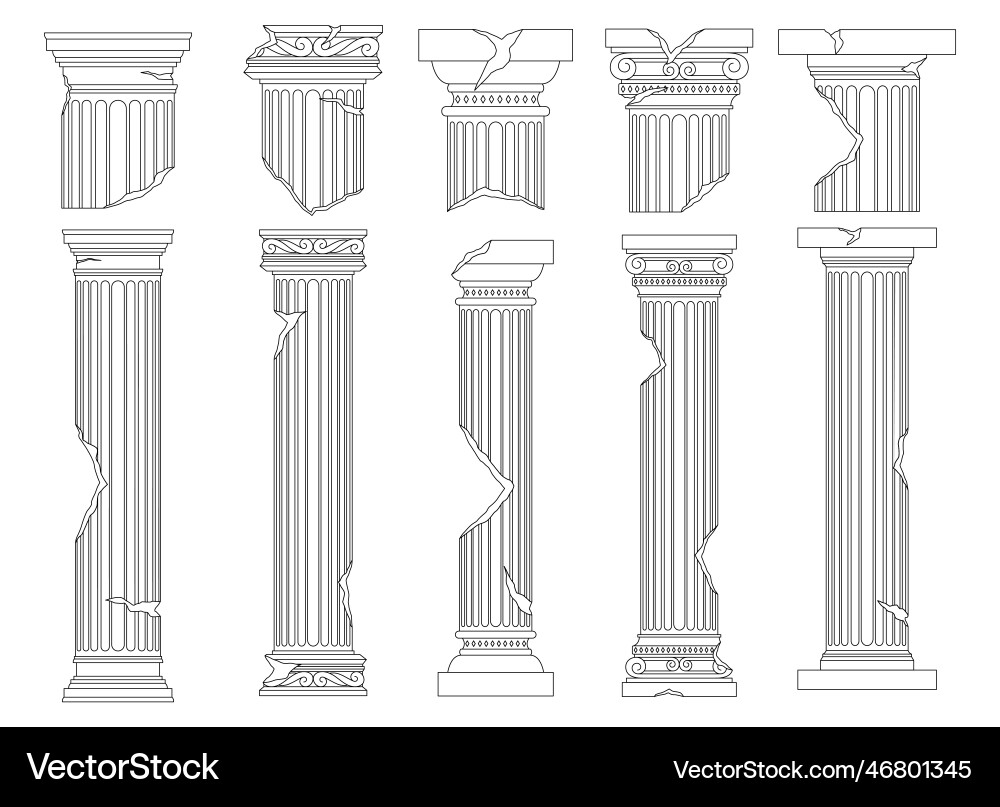 Ancient columns design isolated on background Ancient columns design isolated on background vector image