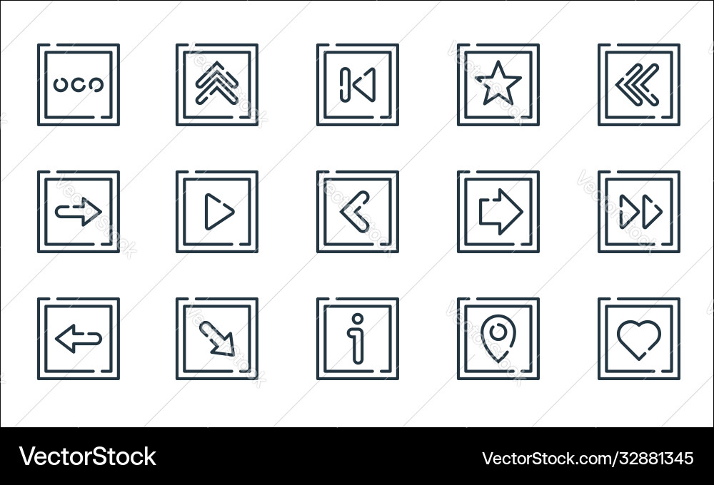 Arrow line icons linear set quality Arrow line icons linear set quality vector image