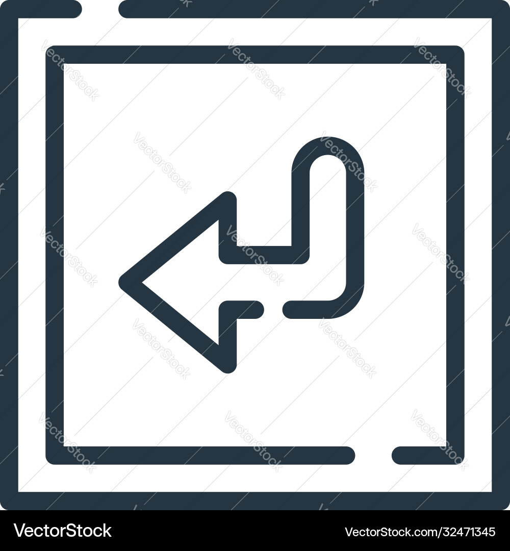 Back icon editable stroke linear symbol Back icon editable stroke linear symbol vector image