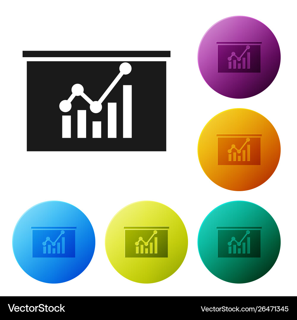 Black board with graph chart icon isolated Black board with graph chart icon isolated vector image