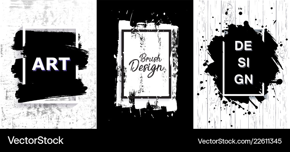 Black paint ink brush stroke texture Black paint ink brush stroke texture vector image