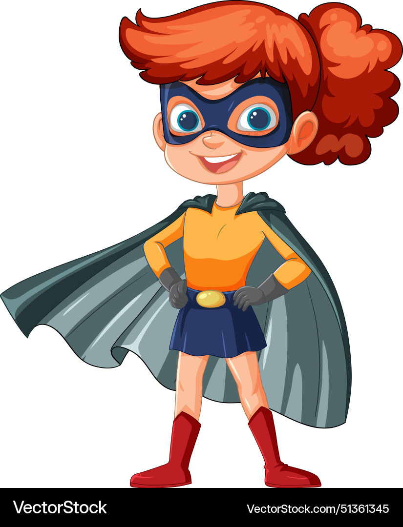 Cartoon of a cheerful young superhero girl Cartoon of a cheerful young superhero girl vector image