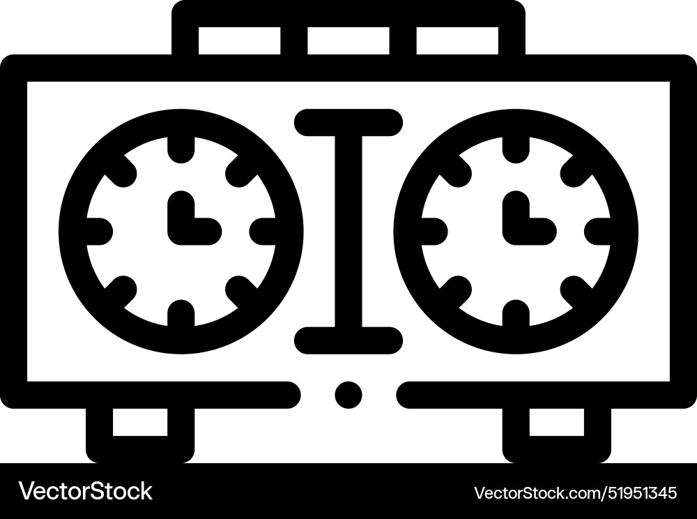 Chess clock icon thin linear style design Chess clock icon thin linear style design vector image