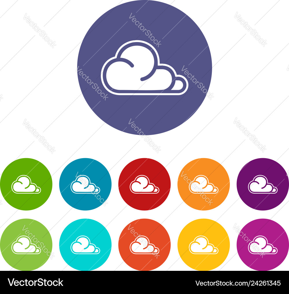 Concept cloud icons set color Concept cloud icons set color vector image