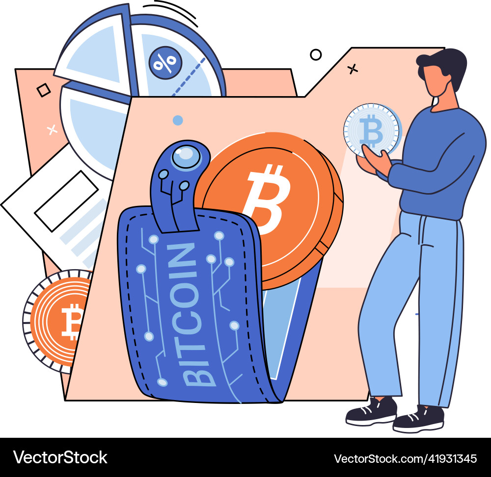 Cryptocurrency bitcoin mining metaphor blockchain Cryptocurrency bitcoin mining metaphor blockchain vector image