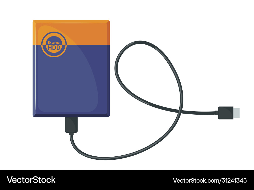 External hard drive disk icon in flat style External hard drive disk icon in flat style vector image