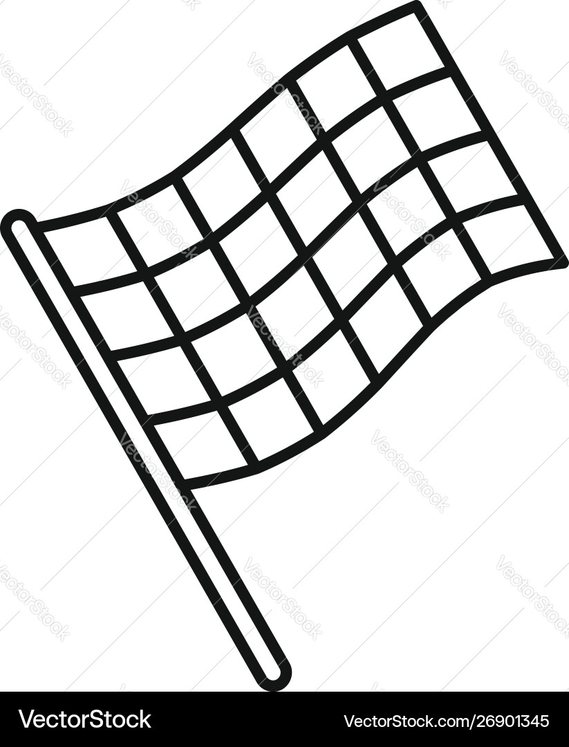 Finish flag icon outline style Finish flag icon outline style vector image