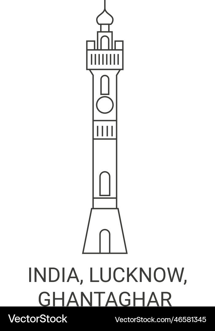 India lucknow ghantaghar travel landmark India lucknow ghantaghar travel landmark vector image