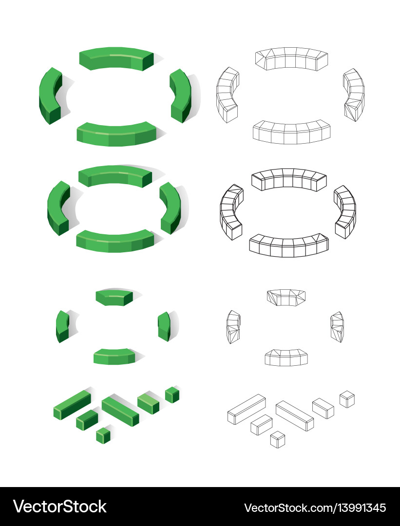 Isometric tree set landscape constructor vector image