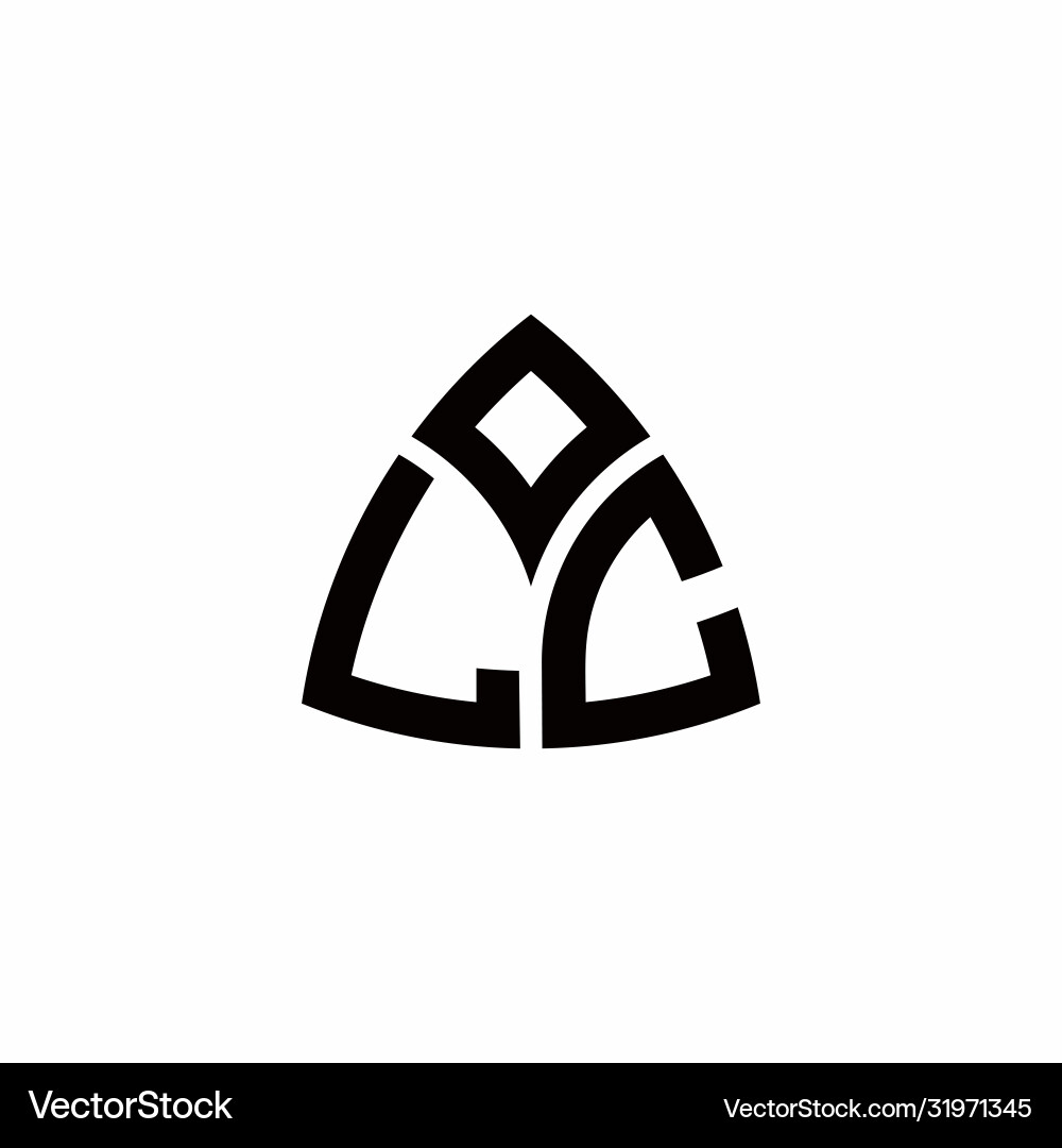Lc monogram logo with modern triangle style Lc monogram logo with modern triangle style vector image
