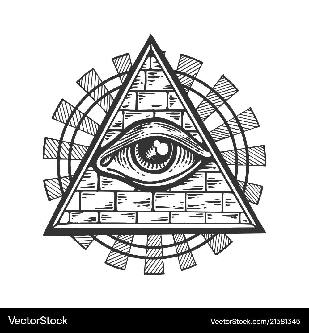 Masonic Pyramid Eye Symbol Royalty Free Vector Image