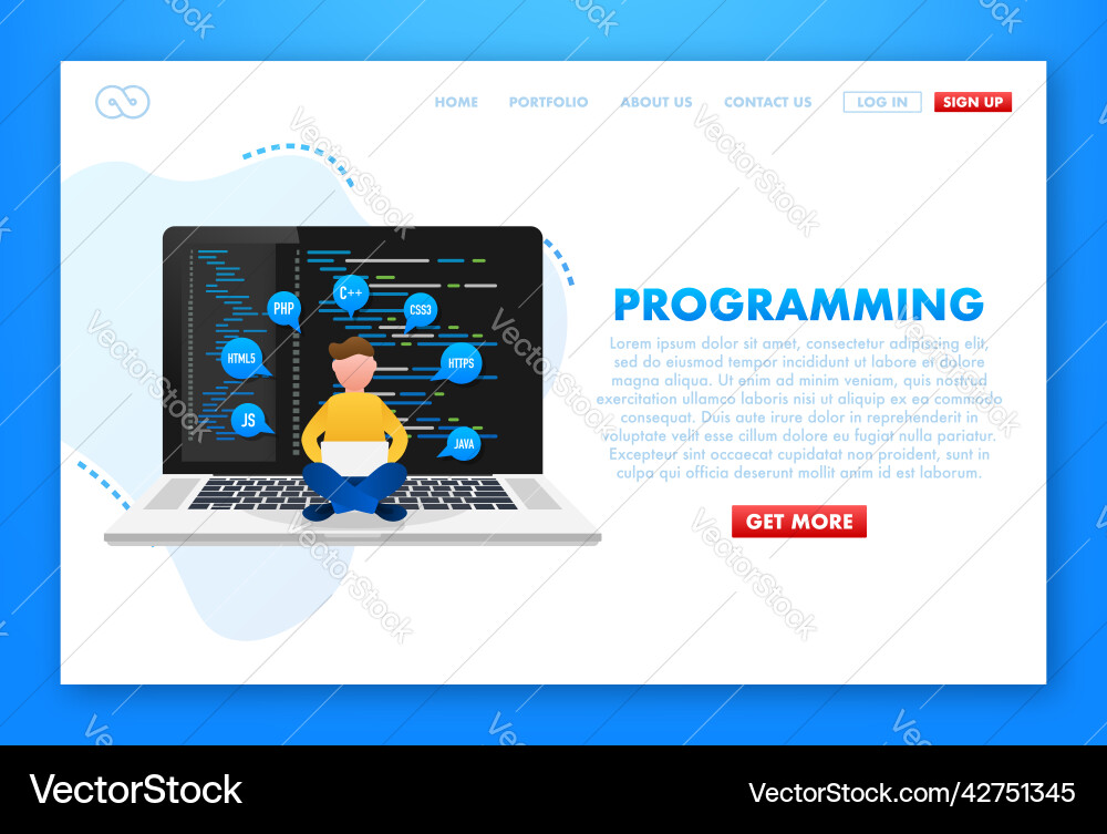 Mit Programmierung für Website-Design Web Mit Programmierung für Website-Design Web vektorbild