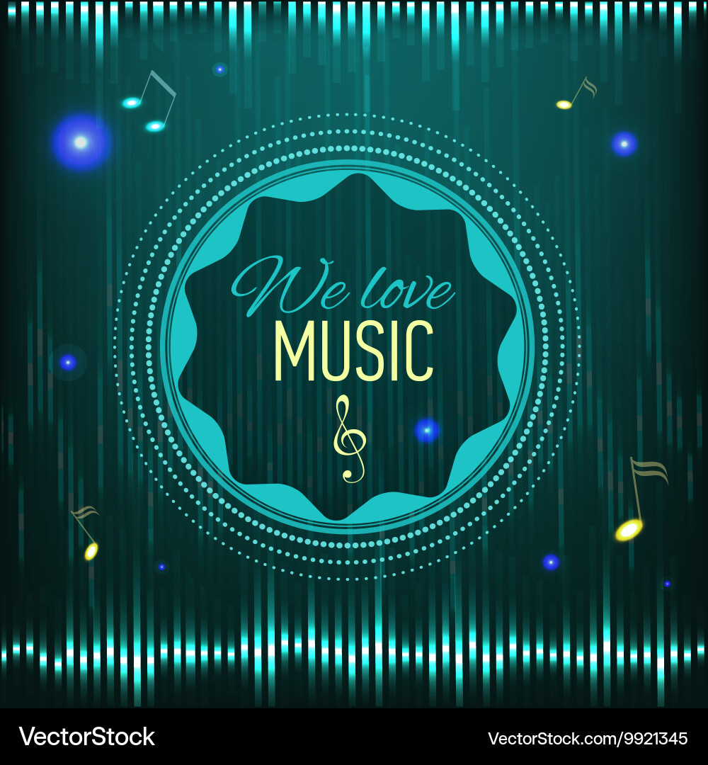 Musical background with key notes and equalizer vector image