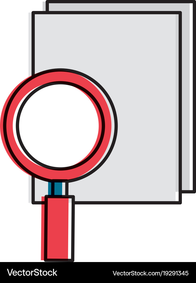 Notebook with magnifying glass vector image